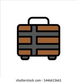 Beach, Holiday, Transportation, Travel  Flat Color Icon. Vector icon banner Template