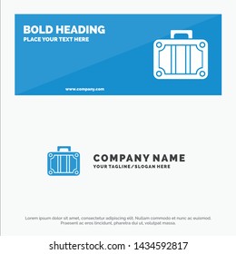 Beach, Holiday, Transportation, Travel SOlid Icon Website Banner and Business Logo Template