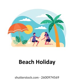 Beach Holiday Vector illustration which can easily modify or edit

