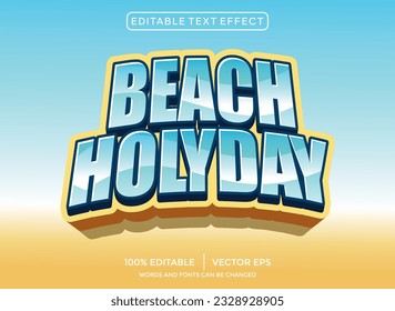beach holyday 3D editable text effect