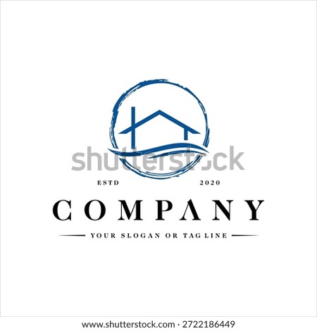 beach home concept logo design vector template
