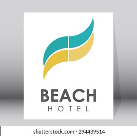 Beach Hotel Curve Property Real Estate Logo Element Design Vector Business Abstract Shape Icon Symbol Template For Your Company