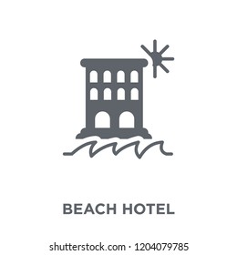 Beach Hotel icon. Beach Hotel design concept from Hotel collection. Simple element vector illustration on white background.