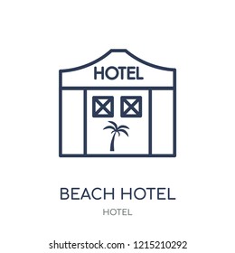 Beach Hotel icon. Beach Hotel linear symbol design from Hotel collection. Simple outline element vector illustration on white background.