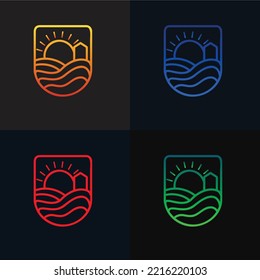 Logotipo de Beach Hotel con colores diferentes y fácil de usar y editar con base vectorial