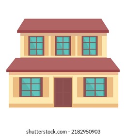 Beach house icon cartoon vector. Modern building. Front cottage