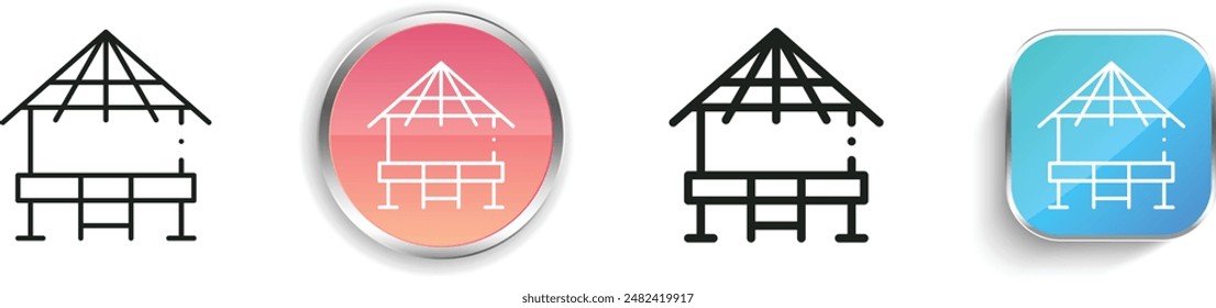 beach house icon. Thin Linear, Regular and Button Style Design Isolated On White Background