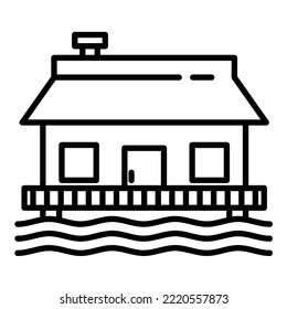 Beach House icon vector image. Can also be used for web apps, mobile apps and print media.