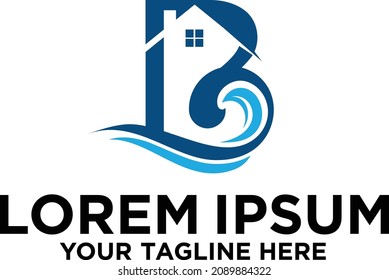 Beach House letter B logo design
