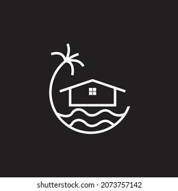 beach house line logo design