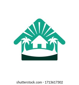 Beach House Logo Design. Beach Resort Logo Design.