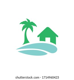 Diseño del logotipo de Beach House. Diseño Con Logotipo Beach Resort.