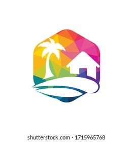 Beach House Logo Design. Beach Resort Logo Design.