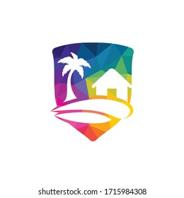 Beach House Logo Design. Beach Resort Logo Design.