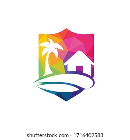 Beach House Logo Design. Beach Resort Logo Design.