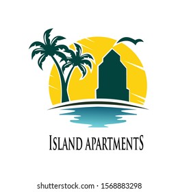 Beach House Logo Design Royalty free  Real Estate Logo  Beach Resort  Villa Logo  Beach Hotel Logo