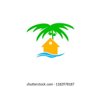 Beach House Logo Design Template