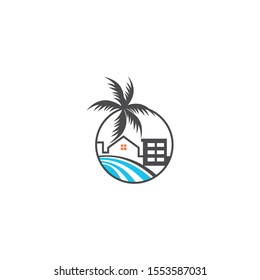 Beach house logo design template