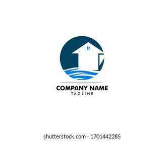Beach house logo design template