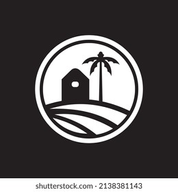Beach House Logo Design Template.
