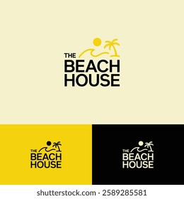 Beach house logo design template
