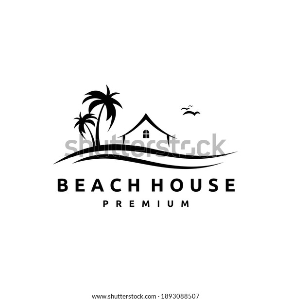 Beach House Logo Design Template Stock Vector (Royalty Free) 1893088507
