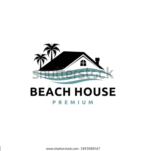 Beach House Logo Design Template Stock Vector (Royalty Free) 1893088567 ...