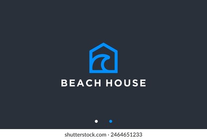 beach house logo design vector silhouette illustration
