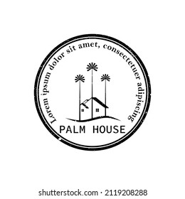 beach house logo line art style design