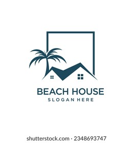 Beach house logo with modern design for your company or business