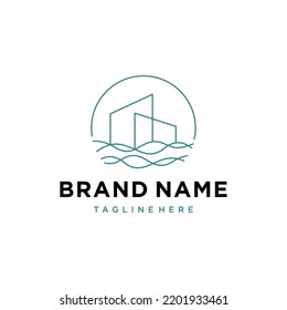 Beach House Logo, Real Estate Logo, Beach Resort, Villa, Beach Hotel Logo Design