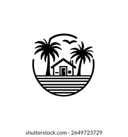 beach house logo simple line