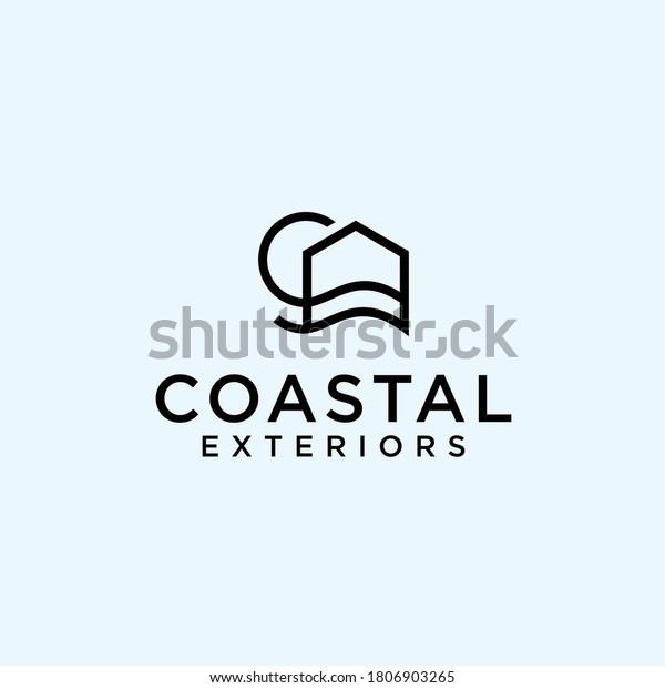 Beach House Logo Wave Icon Stock Vector (Royalty Free) 1806903265 ...