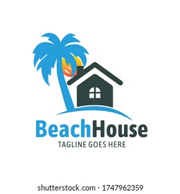 
Beach House Real Estate Logo Template Design