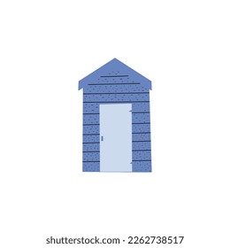 Beach house. Straw huts, bungalow for tropical hotel. Vector illustration in scandinavian style.
