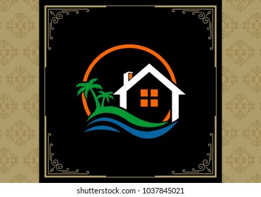 beach house travel logo