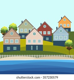 Beach Houses For Sale / Rent. Real Estate Concept.