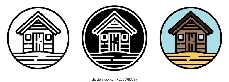 Beach Hut icon is a small, colorful shelter located near the beach, offering shade, storage, and a place to change clothes.