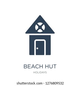 beach hut icon vector on white background, beach hut trendy filled icons from Holidays collection, beach hut vector illustration