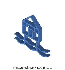 Beach Hut isometric left top view 3D icon