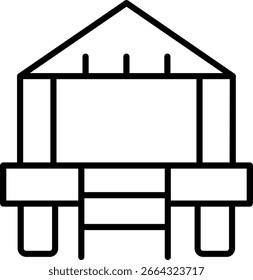 Beach hut Line vector Icon Design