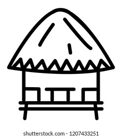 A beach hut for rest and bar drinks 