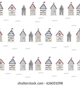 Beach Huts - Summer print