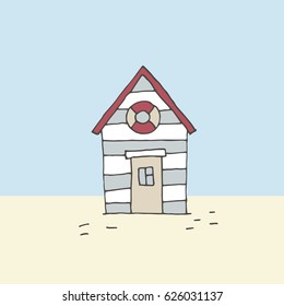 Beach Huts - Summer print