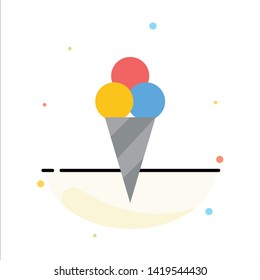 Beach, Ice Cream, Cone Abstract Flat Color Icon Template