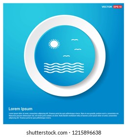 beach icon Abstract Blue Web Sticker Button - Free vector icon