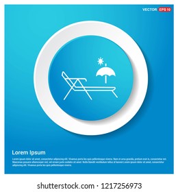 beach icon Abstract Blue Web Sticker Button - Free vector icon