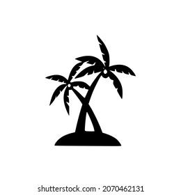 beach icon Beaches and coconut trees icon illustration logo silhouette