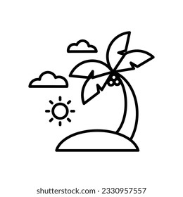 Strandsymbol, Kokospalmensymbol, Palmensymbol