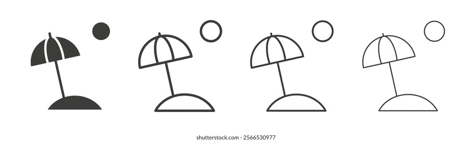 Beach icon collection for website design, app, UI design.